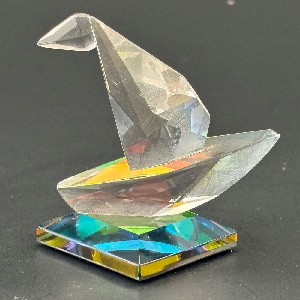 Mobex Austrian Lead Crystal Sailboat Figurine Miniature Collectable